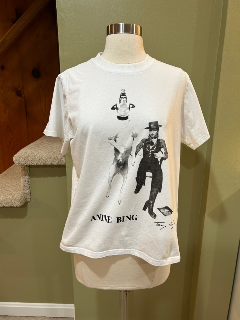 Anine Bing David Bowie Diamond Dogs Tee | Terry O’Neill Graphic Cotton Shirt M - Picture 2 of 9